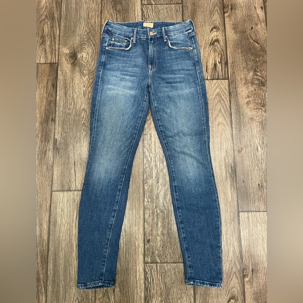 MOTHER The Looker Midrise Blue Skinny Jeans in Where Is My Mind Size 25